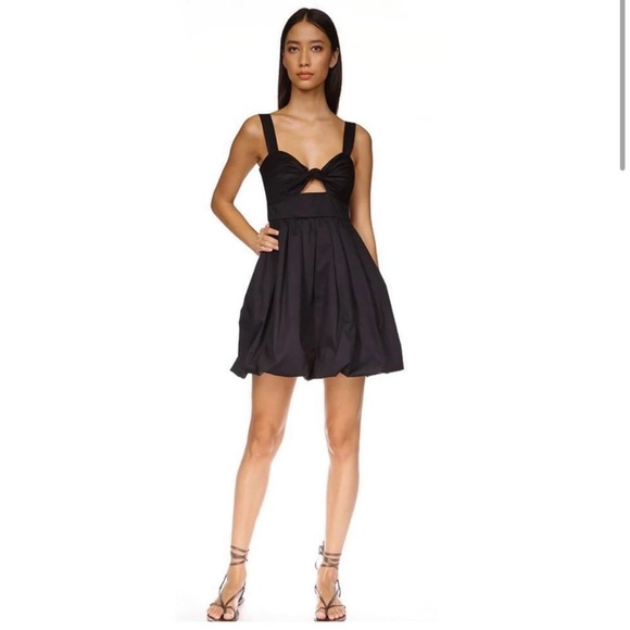 Cara Cara Claribelle Pleated Cutout Poplin mini dress in Black NWT Size 12 - Picture 1 of 6